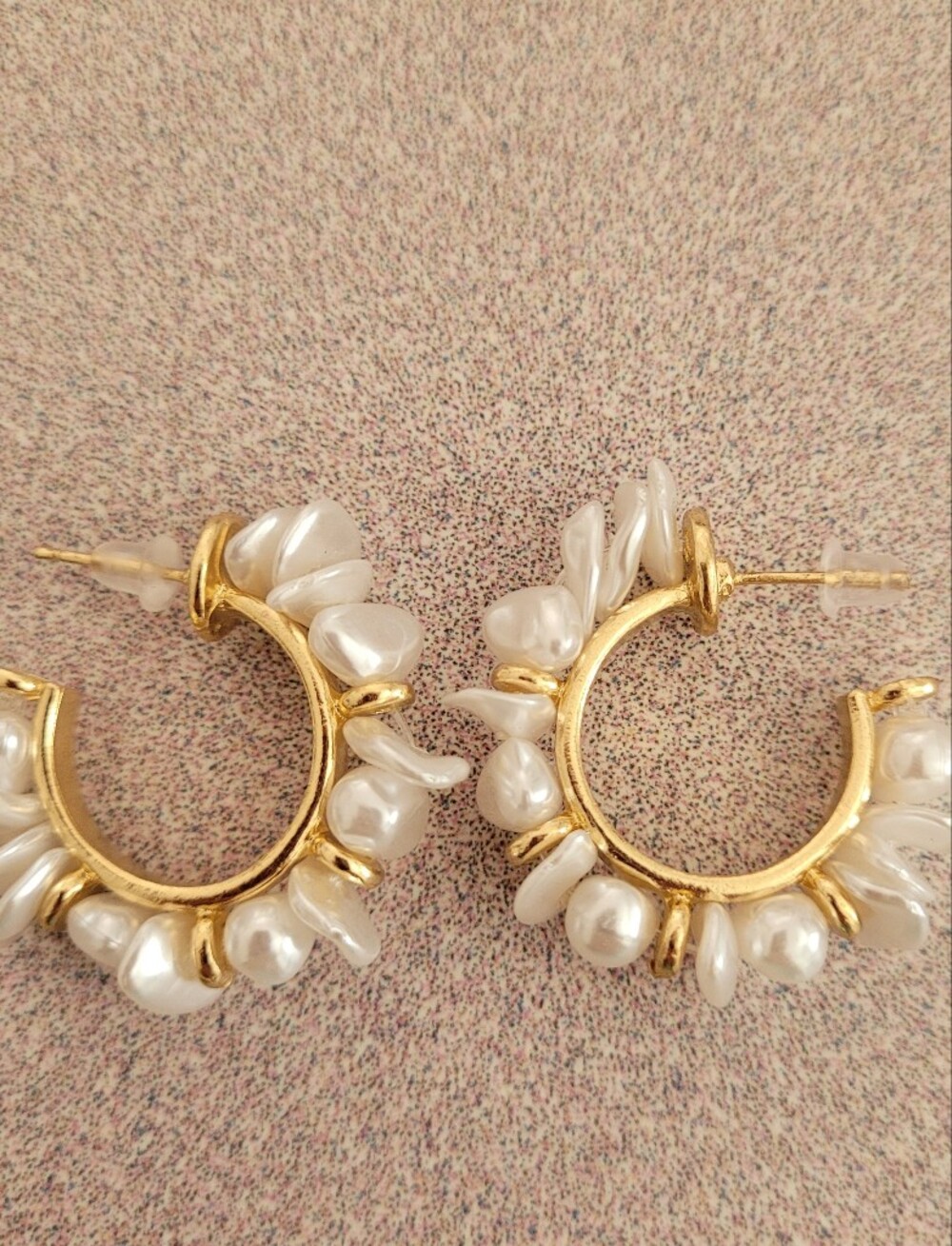 NEW. Bohemian-Inspired Handcrafted Earrings Featuring Woven Baroque FauxPearls/g